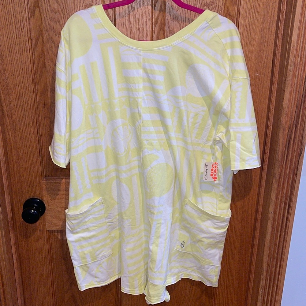 Free People Yellow and White Jumpsuit